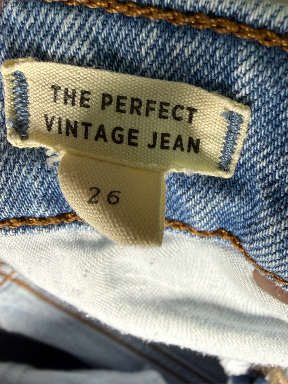 Madewell Perfect Vintage Jean Distressed Raw Hem Light Wash mom jean straight 26 - Picture 8 of 12